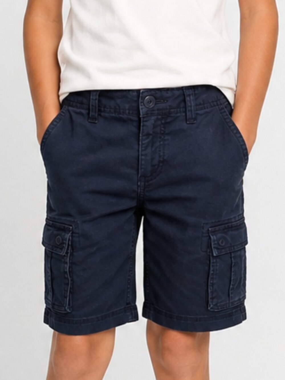 GAP Kids Boys 10 Cargo Shorts Navy Adjustable Waist Button Zip